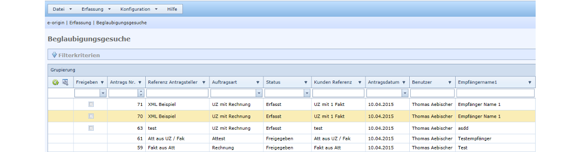 Neue Version von e-origin