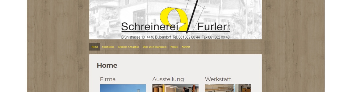 Website Schreinerei Furler GmbH